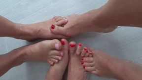 Three girls toe play aTNP
