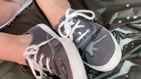 362 Stepson Cums On My Canvas Sneakers