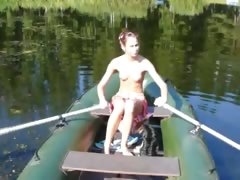 Amateur french Natasha in the boat