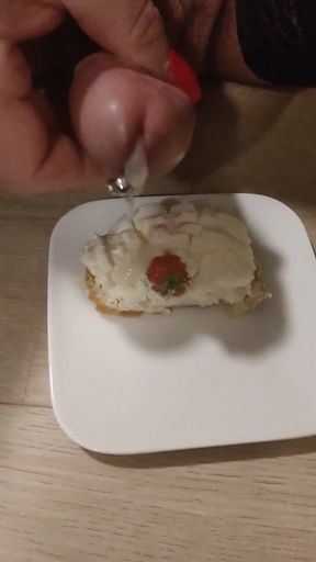 Iconic moment from "Cuckold eats his own cum today"