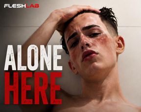 ALONE HERE: Tattooed Twink Stuffs His Shower Hole with Massive Dildo