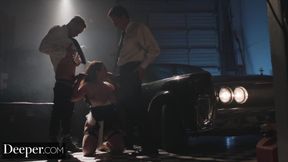 Deeper - Angela White lures each man in to take their turn