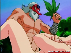 Redhead hentai girl hot riding a old guy cock