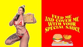 Extreme Micro Bikini Blonde Fast Food Worker Eats Big Juicy Messy Burger And Fries Finger Bangs Herself Get Cum Covered In Special Sauce - STEPHANIE EILD