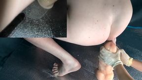 Wife Wants to Rip My Ass with Giant Dildo. Extreme Penetration. Double Anal Fisting