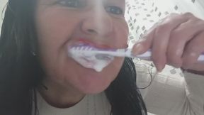 I brush my teeth vigorously