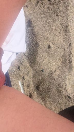 pissing on the hot beach