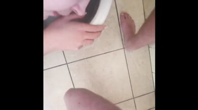 Chubby BBW Face Drenched In Sloppy Piss Gagged Drinking Deep