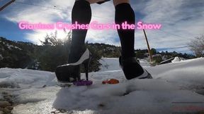 Giantess Crushes Cars in the Snow featuring Giantess, Car Crushing, High Heels, Laughing, Giant Woman, Mean Giantess with Lita Lecherous - WMV HD