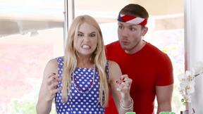 ”FAMILY STROKES Sexy Sarah Vandella hammered by step brother in taboo foursome”