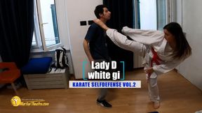 Lady D white gi karate selfdefense volume 2