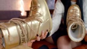 Golden Boots And Feet Smelling - Part 01 - 4096x2304 - 4K