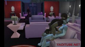 furry yiff yaoi - 2 dogs fuck in a pub and cum inside - japanese asian manga anime game porn gay