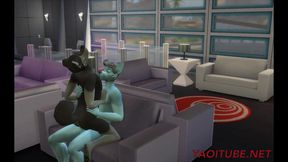 furry yiff yaoi - 2 dogs fuck in a pub and cum inside - japanese asian manga anime game porn gay