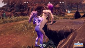 Falene Sucks Dick Dry in Busty Anime Threesome for Huge Creampie Cumshots