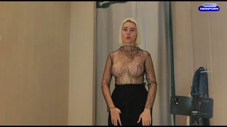 I really want to fuck, will you fuck me in the fitting room? Young blonde shows big tits in the fitt