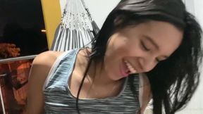 Outdoor anal sex on the balcony. A passerby looks at us!