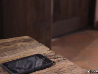 Large ramrod banker ties up hawt black teen and screws her ebony butt