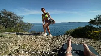 Some stranger on a nudist beach, and I lost control. A huge load of cum all over my face. POV