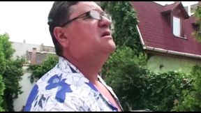 Amazing looking German chick pleasing her dude in the backyard