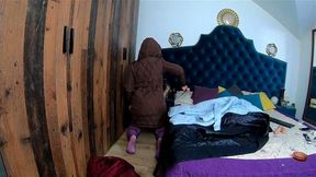 Downjacket fetish and fur Blow job, cum play fuck