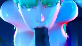 Succubus Succumbs to Rough 3D Blowjob & Deepthroat for Halloween Creampie Swallow