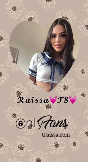 Hung trans girl on her sofa stroking her big fat cock while watching PornHub porn movies