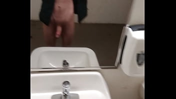 Cumshot in the restroom