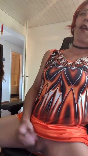 Sissy Jerking off and Eating Her Cum