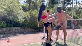 Ballbusting on the tennis court with Mistress Mika | Evilwoman, Mistress Mika