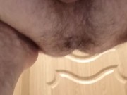 Morning pissing on the toilet.
