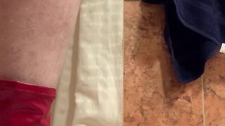 Leather-clad tease with butt plug and edging dirty talk