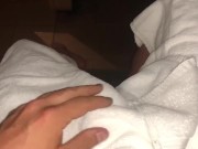 Twink jerks in hotel sauna