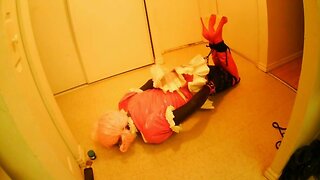 Sissy Tied Up in a Bad Loose Hogtie!