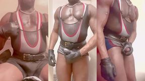 post gym self bbc loving solo cock and titplay