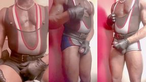 post gym self bbc loving solo cock and titplay