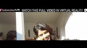Solo brunette Lady Dee moans as she cums outdoors in VR.