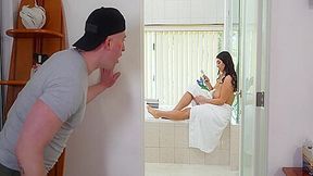 Huge Boobs Latina Busted Roommates Bf Spying On Her So She Fucked Him