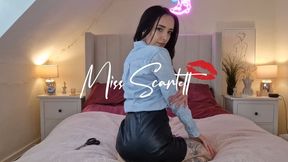 Scarlett's leather skirt and denim blouse rip (destruction)