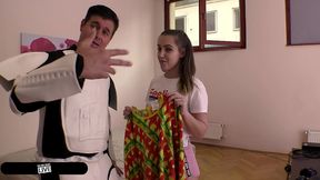 small cock star wars maniac cums twice & makes petite pawg zoe doll orgasm into outer space – porno dan 4k