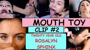 Teen Newbie Rosalyn Sphinx tries deepthroating GAGGING for first time w Dirty old man MOUTH TOY CLIP #2