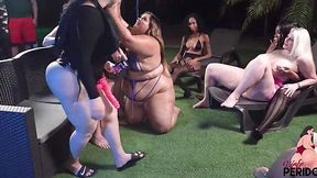 Wild neighborhood BBQ ends in steamy group sex