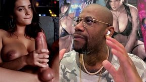 Thicc Big Breast Transgender Girl Jerking Off Her Huge Girl Cock, AI Generated