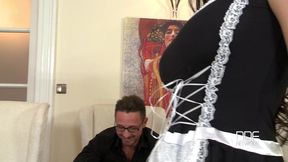 brunette maid sheila grant lets him fuck her sexy high heels & hot feet