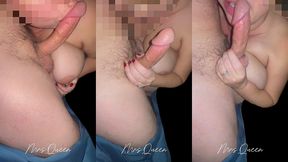 pov perfect close-up sensual blow job, deep-throat training & cum-in-mouth