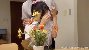 Blindfolded Azumi Mizushima Sucks Dick In Dinner Table Orgy