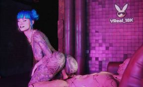 Cheri Nowlin giving you a proper Reception at Clouds nightclub, Cyberpunk 2077 parody
