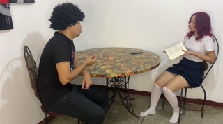 My stepfather always likes to see me under my skirt when I put on my uniform. I would like