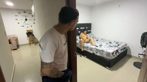 I catch my fucking stepmom masturbating in my underwear.