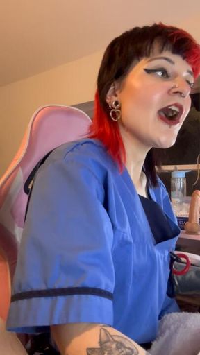 Surrender to Nurse Ruby's Authority with a Prostate Exam & Pegging